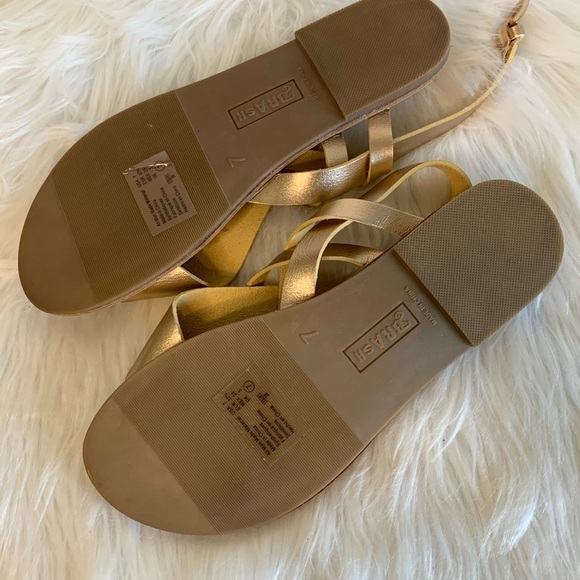 Rasolli Rose gold Sandals Elegant Criss-Cross Design - Picture 5 of 6